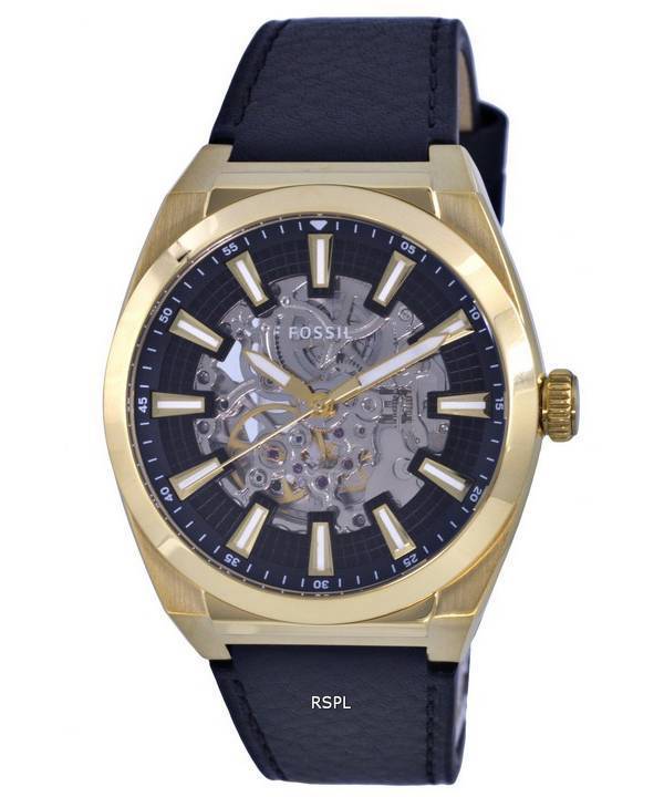 Fossil Everett Skeleton Leather Black Dial Automatic ME3208 Mens Watch 1 Fossil Everett Skeleton Leather Black Dial Automatic ME3208 Mens Watch