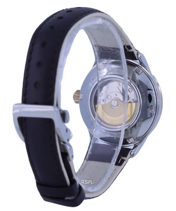 Orient Star Classic Open Heart Gold Dial Leather Automatic RE-ND0010G00B Womens Watch