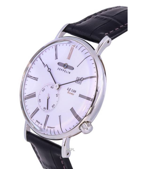 Zeppelin LZ120 Rome Leather Strap White Dial Quartz 7134-1 71341 Mens Watch 2 Zeppelin LZ120 Rome Leather Strap White Dial Quartz 7134-1 71341 Mens Watch
