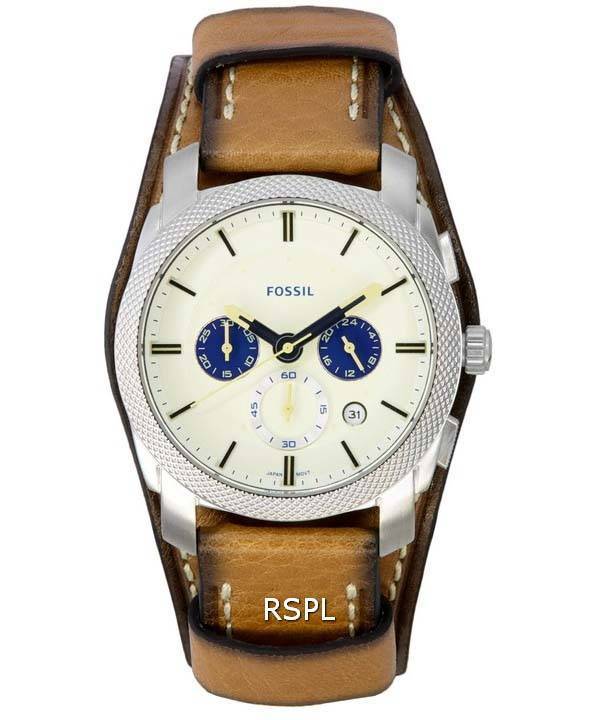 Fossil Machine Chronograph Tan Eco Leather White Dial Quartz FS5922 Men's Watch 1 Fossil Machine Chronograph Tan Eco Leather White Dial Quartz FS5922 Men's Watch