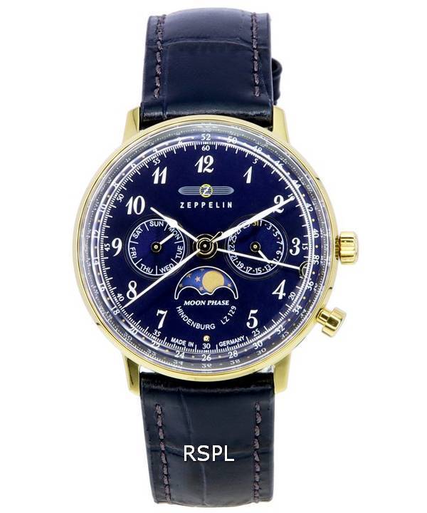 Zeppelin LZ129 Hindenburg Moonphase Blue Dial Quartz 70392 Women's Watch 1 Zeppelin LZ129 Hindenburg Moonphase Blue Dial Quartz 70392 Women's Watch