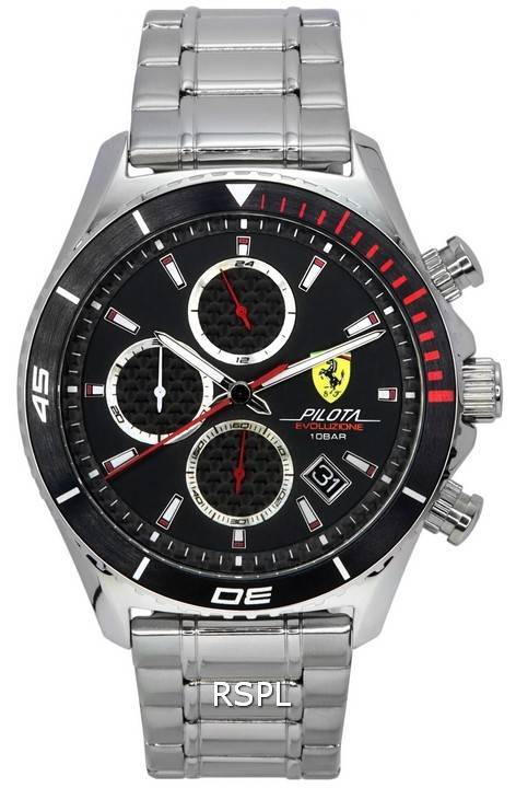 Scuderia Ferrari Pilota Evo Chronograph Black Dial Quartz 0830772 100M Men's Watch