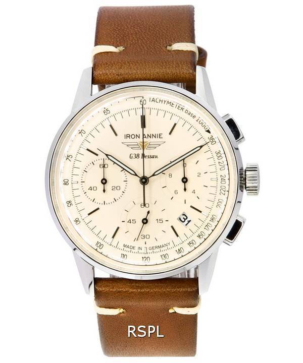 Iron Annie G38 Dessau Chronograph Beige Dial Quartz 53765 100M Mens Watch 1 Iron Annie G38 Dessau Chronograph Beige Dial Quartz 53765 100M Mens Watch