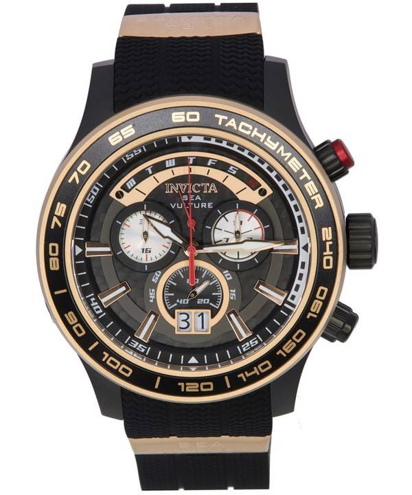 Invicta Sea Vulture Black Silicone Black Dial Quartz 35025 100M Men's Watch 1 Invicta Sea Vulture Black Silicone Black Dial Quartz 35025 100M Men's Watch