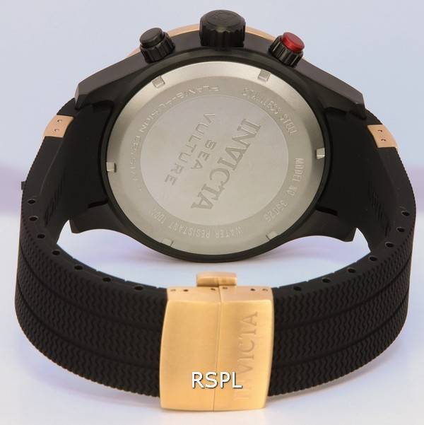 Invicta Sea Vulture Black Silicone Black Dial Quartz 35025 100M Men's Watch 4 Invicta Sea Vulture Black Silicone Black Dial Quartz 35025 100M Men's Watch