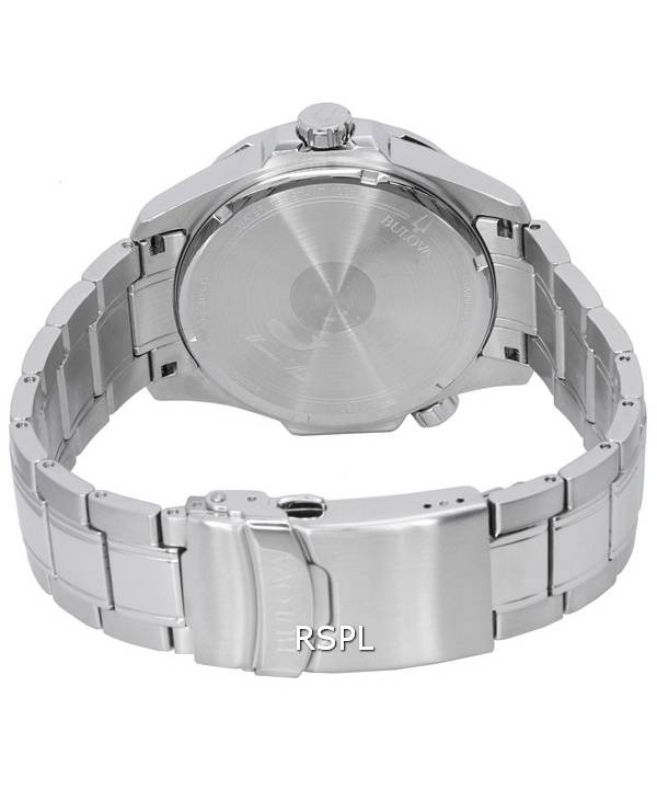 Bulova Marine Star Stainless Steel Bracelet Black Sunray Dial Quartz 96B382 100M Men's Watch