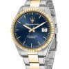 Maserati Competizione Two Tone Stainless Steel Blue Dial Quartz R8853100027 100M Men's Watch