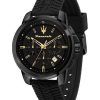 Maserati Successo Chronograph Silicone Strap Black Dial Quartz R8871621011 Men's Watch