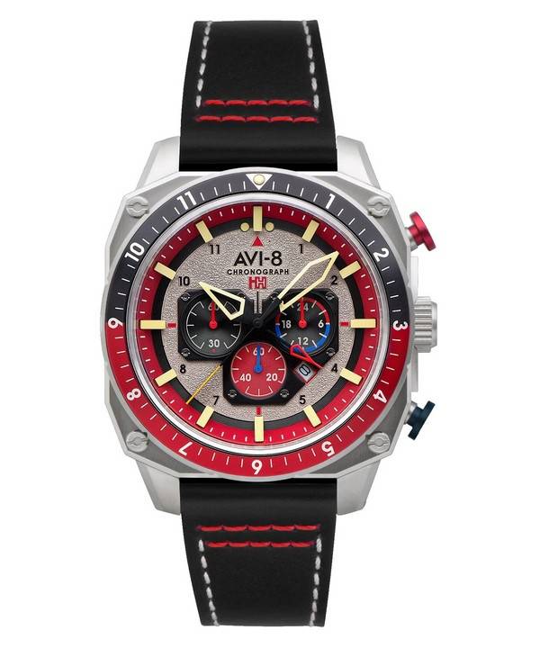 AVI-8 Hawker Hunter Atlas Dual Time Chronograph Hazard Red Quartz AV-4100-03 Men's Watch 1 AVI-8 Hawker Hunter Atlas Dual Time Chronograph Hazard Red Quartz AV-4100-03 Men's Watch