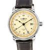 Zeppelin LZ 126 Los Angeles GMT Leather Strap Beige Dial Automatic 76685 Men's Watch