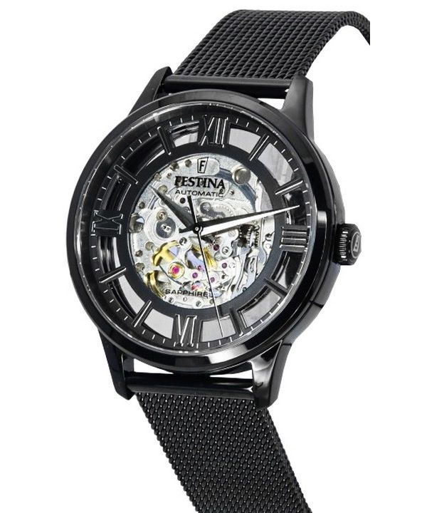 Festina Stainless Steel Skeleton Silver Dial Automatic 20535-1 Women's Watch