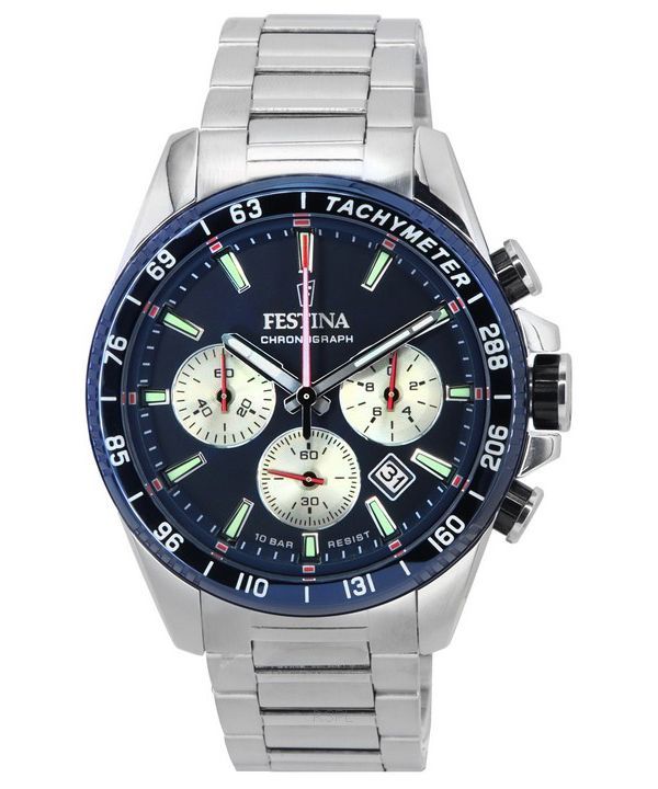 Festina Timeless Chronograph Stainless Steel Blue Dial 20560 2