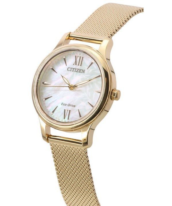 Citizen Eco-Drive Rose Gold Tone Stainless Steel Mother of Pearl EM0892-80D Women's Watch 3 Citizen Eco-Drive Rose Gold Tone Stainless Steel Mother of Pearl EM0892-80D Women's Watch