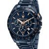 Maserati Traguardo Chronograph Stainless Steel Blue Dial Solar R8873649001 100M Men's Watch