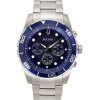 Bulova Essentials Chronograph Stainless Steel Blue Dial Quartz 98A209 100M Mens Watch