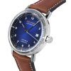 Iron Annie Bauhaus Brown Leather Strap Blue Dial Automatic 50563 Mens Watch