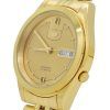 Seiko 5 Gold Tone Jubilee Bracelet Gold Dial 21 Jewels Automatic SNXC50J5 Mens Watch