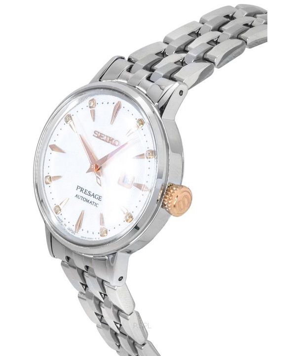 Seiko Presage Cocktail Time Clover Club Diamond Accents White Dial Automatic SRE009J1 Womens Watch Citywatches .za