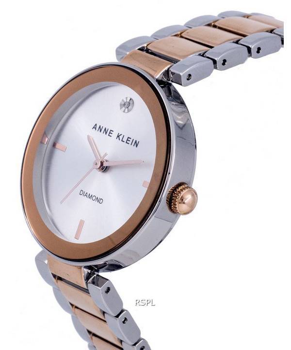 Anne Klein Diamond Accents Silver Dial Quartz 1363SVRT Women's Watch 2 Anne Klein Diamond Accents Silver Dial Quartz 1363SVRT Women's Watch