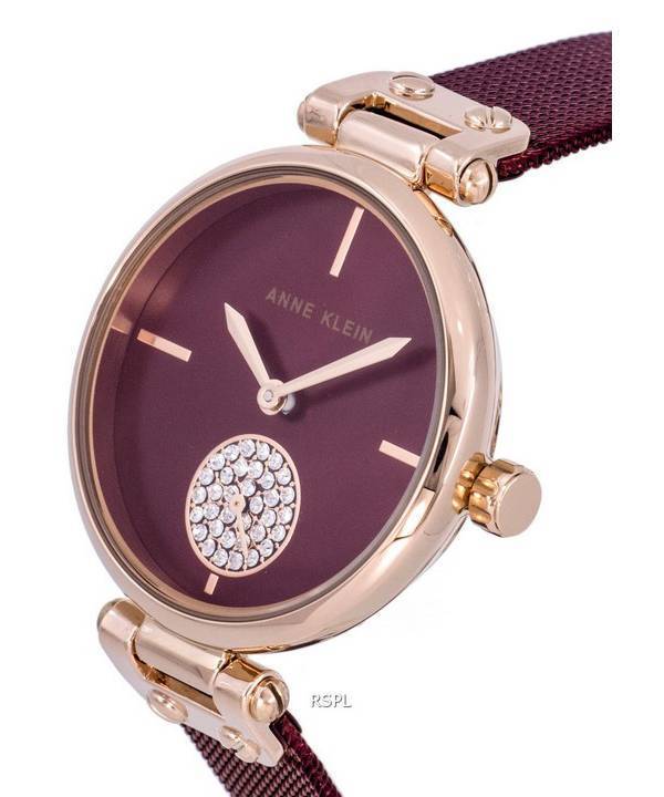 Anne Klein Crystal Accents Burgundy Dial Quartz 3000RGBY Women's Watch 2 Anne Klein Crystal Accents Burgundy Dial Quartz 3000RGBY Women's Watch