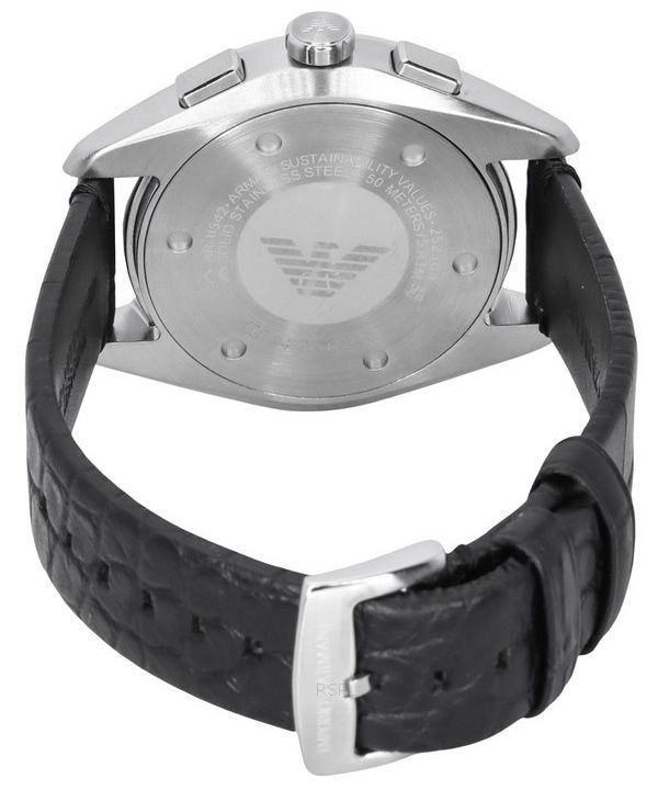 Emporio Armani Claudio Chronograph Black Leather Strap Black Dial Quartz AR11542 Mens Watch 4 Emporio Armani Claudio Chronograph Black Leather Strap Black Dial Quartz AR11542 Mens Watch