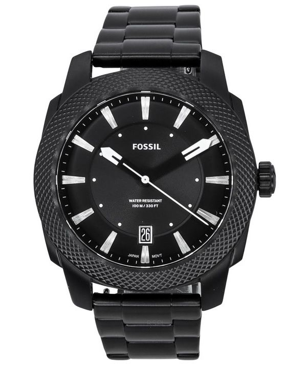 Fossil Machine Stainless Steel Black Sunray Dial Quartz FS5971 100M Mens Watch 1 Fossil Machine Stainless Steel Black Sunray Dial Quartz FS5971 100M Mens Watch