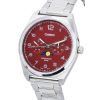 Casio Standard Analog Stainless Steel Moon Phase Red Dial Quartz MTP-M300D-4A MTPM300D-4 Mens Watch