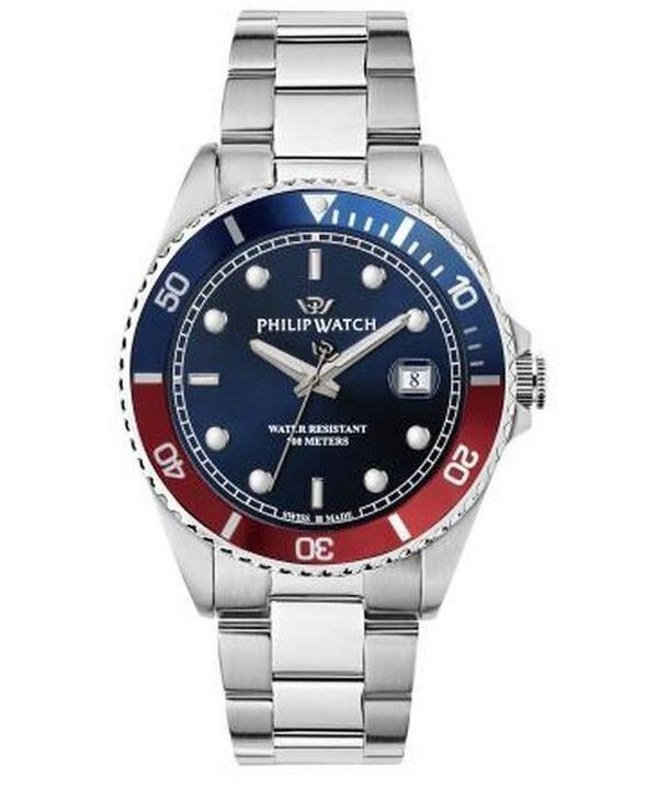 Philip Watch Caribe Sport Stainless Steel Blue Sunray Dial Quartz R8253597090 100M Mens Watch 1 Philip Watch Caribe Sport Stainless Steel Blue Sunray Dial Quartz R8253597090 100M Mens Watch