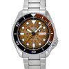 Seiko 5 Sports SKX Style Stainless Steel Transparent Orange Dial Automatic SRPJ47K1 100M Men's Watch