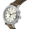Timex Standard Chronograph Leather Strap Luminous Beige Dial Quartz TW2V27600 Mens Watch
