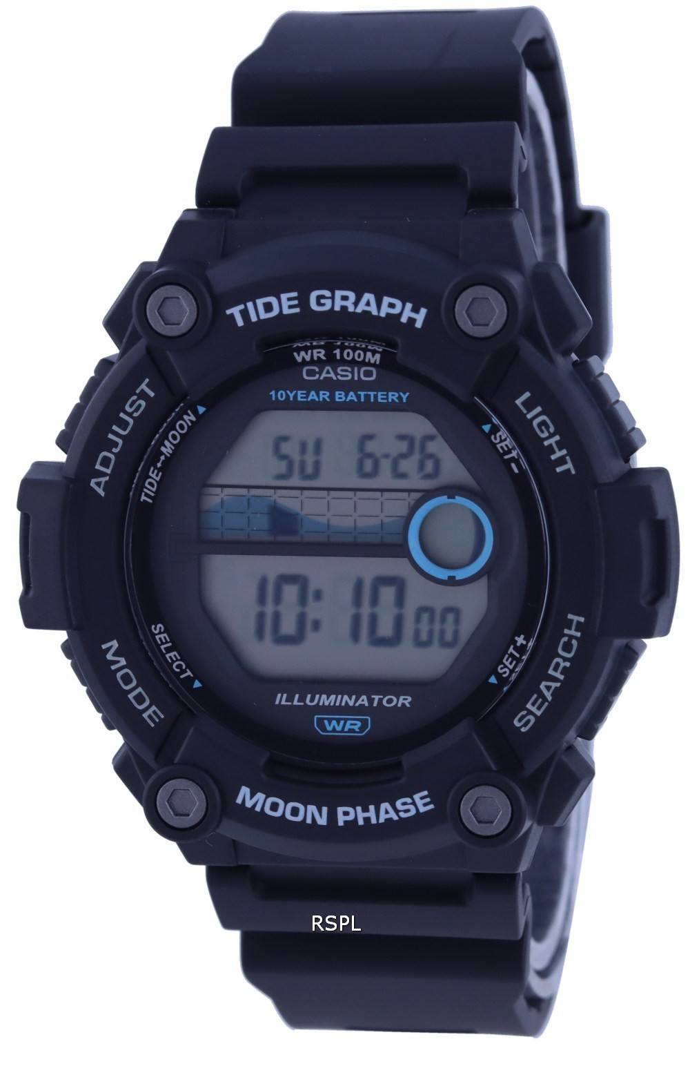 Casio Youth Digital Moon Data Tide Graph WS 1300H 1A WS1300H 1