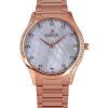 Westar Zing Crystal Accents Rose Gold Tone Stainless Steel White Mother Of Pearl Dial Quartz 00127PPN611 Women's Watch