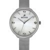 Westar Zing Crystal Accents Stainless Steel Mesh White Mother Of Pearl Dial Quartz 00128STN11 Women's Watch