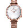 Westar Zing Crystal Accents Rose Gold Tone Stainless Steel White Mother Of Pearl Dial Quartz 00135PPN611 Women's Watch