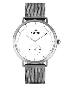 Westar Profile Stainless Steel Mesh White Dial Quartz 50247STN101 Men's Watch