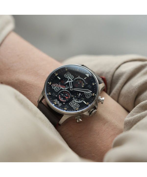 AVI-8 Hawker Typhoon Rb396 Sheila Chronograph Limited Edition Black Dial Quartz AV-4093-05 Men's Watch 4 AVI-8 Hawker Typhoon Rb396 Sheila Chronograph Limited Edition Black Dial Quartz AV-4093-05 Men's Watch