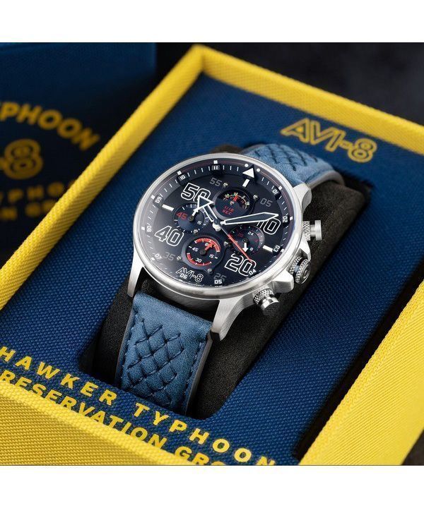 AVI-8 Hawker Typhoon Rb396 Sheila Chronograph Limited Edition Volkel Blue Dial Quartz AV-4093-07 Men's Watch 6 AVI-8 Hawker Typhoon Rb396 Sheila Chronograph Limited Edition Volkel Blue Dial Quartz AV-4093-07 Men's Watch