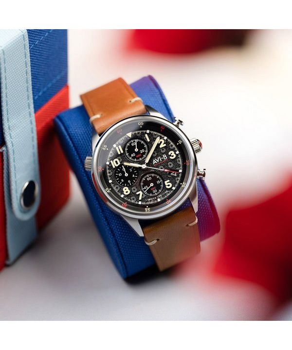 AVI-8 Flyboy Royal British Legion Tri-Service Chronograph Limited Edition High Wycombe Quartz AV-4102-RBL-01 Men's Watch With Ex 4 AVI-8 Flyboy Royal British Legion Tri-Service Chronograph Limited Edition High Wycombe Quartz AV-4102-RBL-01 Men's Watch With Ex