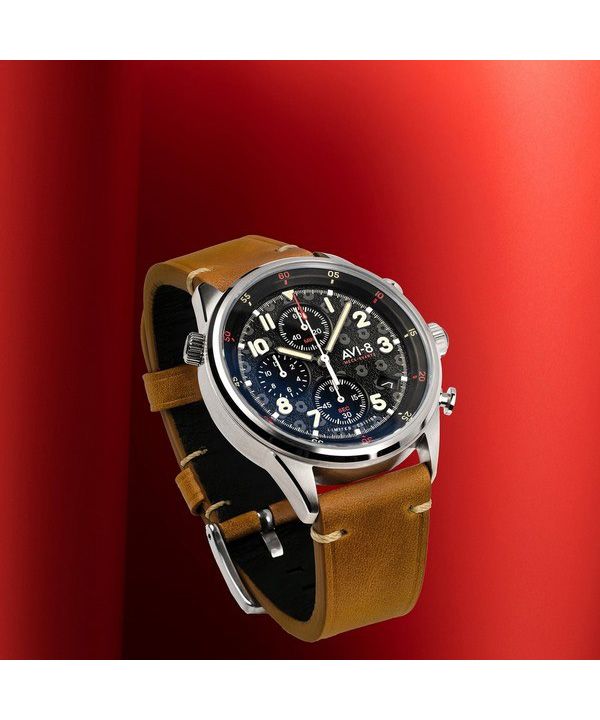 AVI-8 Flyboy Royal British Legion Tri-Service Chronograph Limited Edition High Wycombe Quartz AV-4102-RBL-01 Men's Watch With Ex 5 AVI-8 Flyboy Royal British Legion Tri-Service Chronograph Limited Edition High Wycombe Quartz AV-4102-RBL-01 Men's Watch With Ex