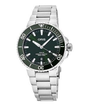 Oris Aquis Stainless Steel Green Dial Automatic Diver's 01 733 7766 4157-07 8 22 05PEB 300M Men's Watch