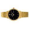 Westar Profile Gold Tone Stainless Steel Black Dial Quartz 40215GPN103 Womens Watch