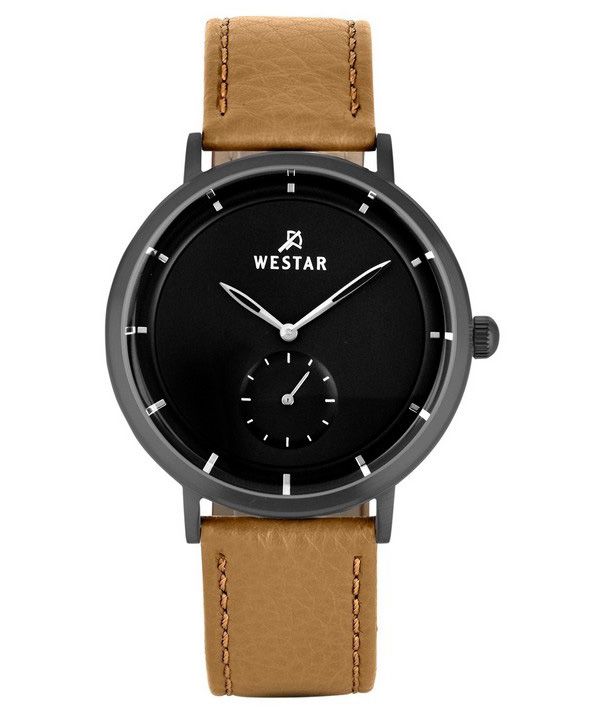Westar Profile Leather Strap Black Dial Quartz 50246GGN183 Mens Watch