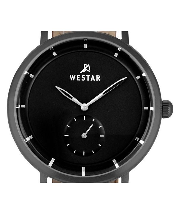 Westar Profile Leather Strap Black Dial Quartz 50246GGN183 Mens Watch