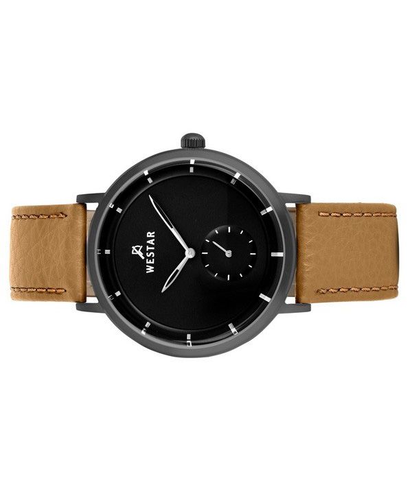 Westar Profile Leather Strap Black Dial Quartz 50246GGN183 Mens Watch