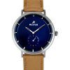 Westar Profile Leather Strap Blue Dial Quartz 50246STN184 Mens Watch