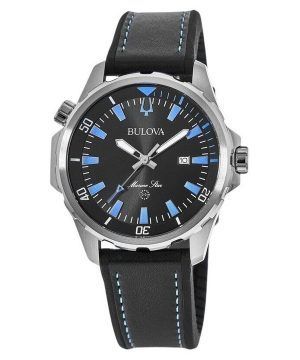 Bulova Marine Star Silicon Strap Black Dial Quartz 96B337 100M Mens Watch