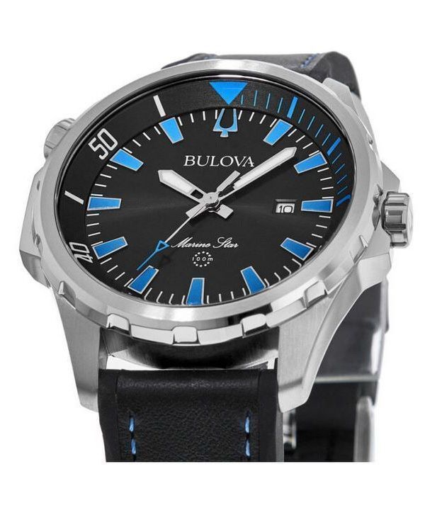 Bulova Marine Star Silicon Strap Black Dial Quartz 96B337 100M Mens Watch 2 Bulova Marine Star Silicon Strap Black Dial Quartz 96B337 100M Mens Watch