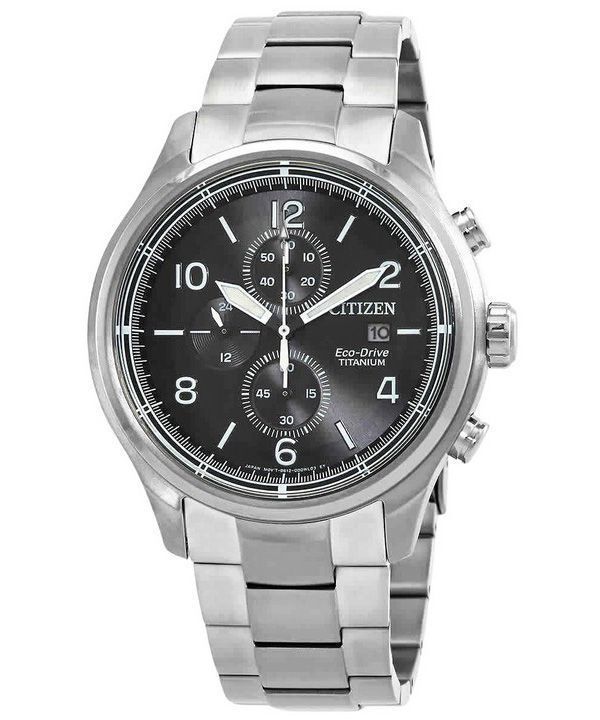Citizen Eco-Drive Chronograph Super Titanium Black Dial CA0810-88E 100M Men's Watch