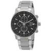 Citizen Eco-Drive Chronograph Stainless Steel Black Dial CA0840-87E 100M Mens Watch