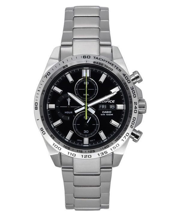 Casio Edifice Standard Chronograph Stainless Steel Black Dial Quartz ...
